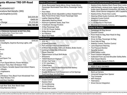 Certified 2021 Toyota 4Runner TRD Off-Road Premium AWD/4WD image 20