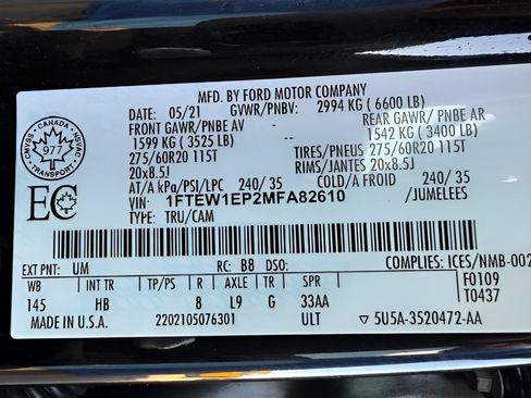 Used 2021 Ford F150 Lariat w/ Equipment Group 502A High AWD/4WD image 31
