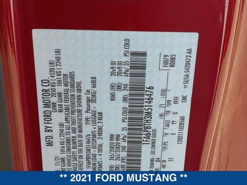 Used 2021 Ford Mustang Premium w/ Equipment Group 201A RWD image 23