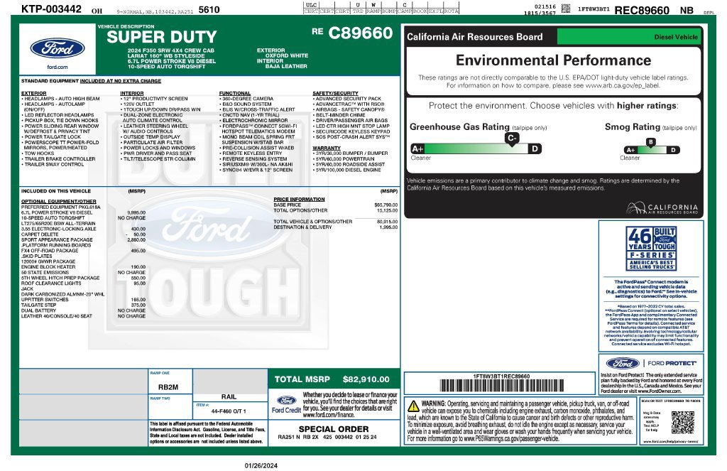 Used 2024 Ford F350 Lariat w/ Sport Appearance Package AWD/4WD image 4
