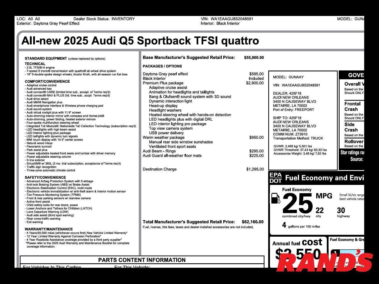 Used 2025 Audi Q5 Premium Plus AWD/4WD image 1