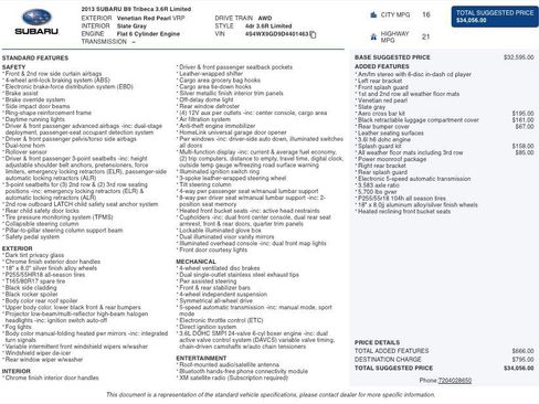 Used 2013 Subaru Tribeca Limited w/ PWR Moonroof Pkg image 2