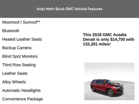 Used 2018 GMC Acadia Denali w/ Technology Package FWD image 4