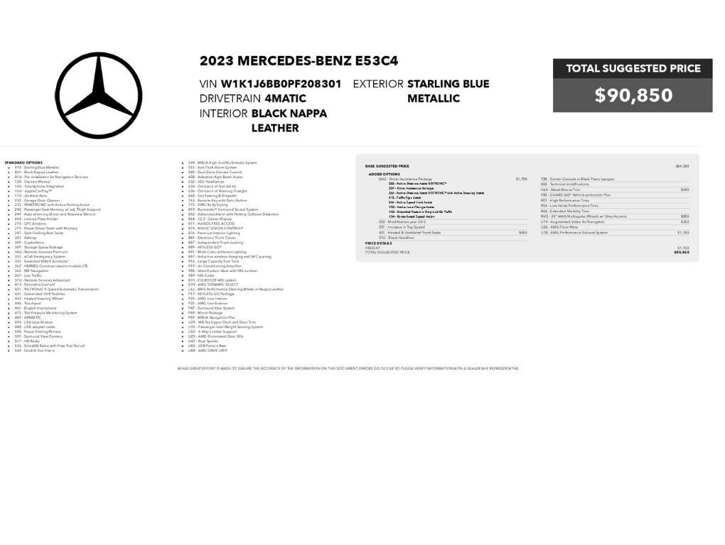 Used 2023 Mercedes-Benz E 53 AMG 4MATIC Coupe image 2