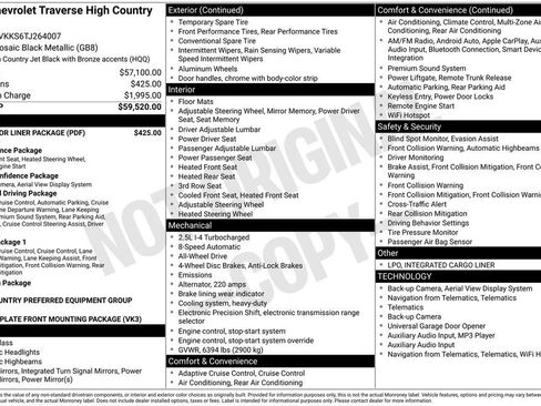 Used 2026 Chevrolet Traverse High Country w/ LPO, Floor Liner Package AWD/4WD image 36