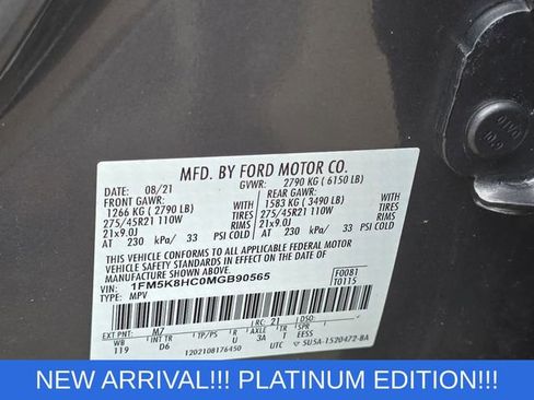Used 2021 Ford Explorer Platinum w/ Equipment Group 601A image 40