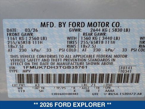 New 2026 Ford Explorer Active image 21