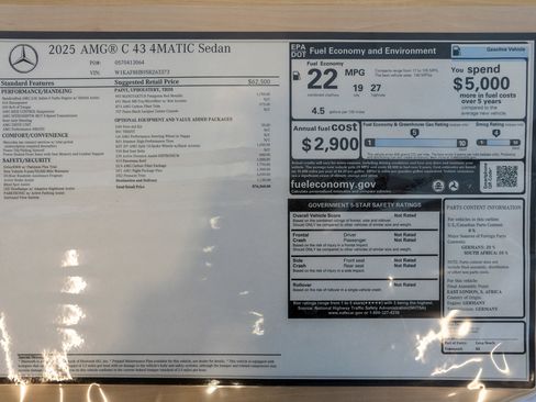 New 2025 Mercedes-Benz C 43 AMG 4MATIC Sedan image 36