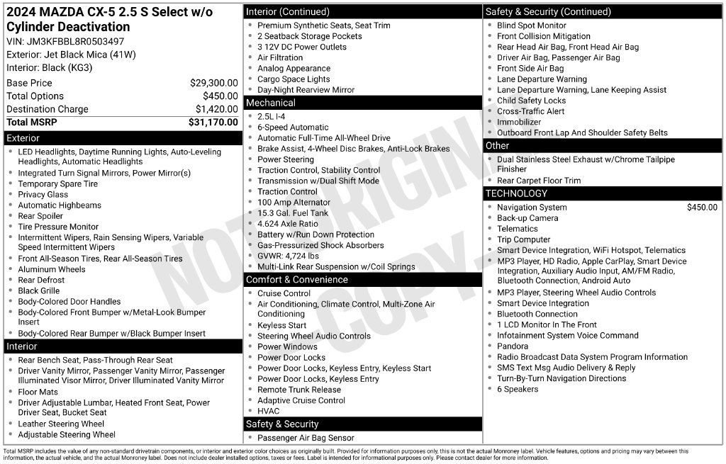 Used 2024 MAZDA CX-5 AWD 2.5 S w/ Select Package image 19