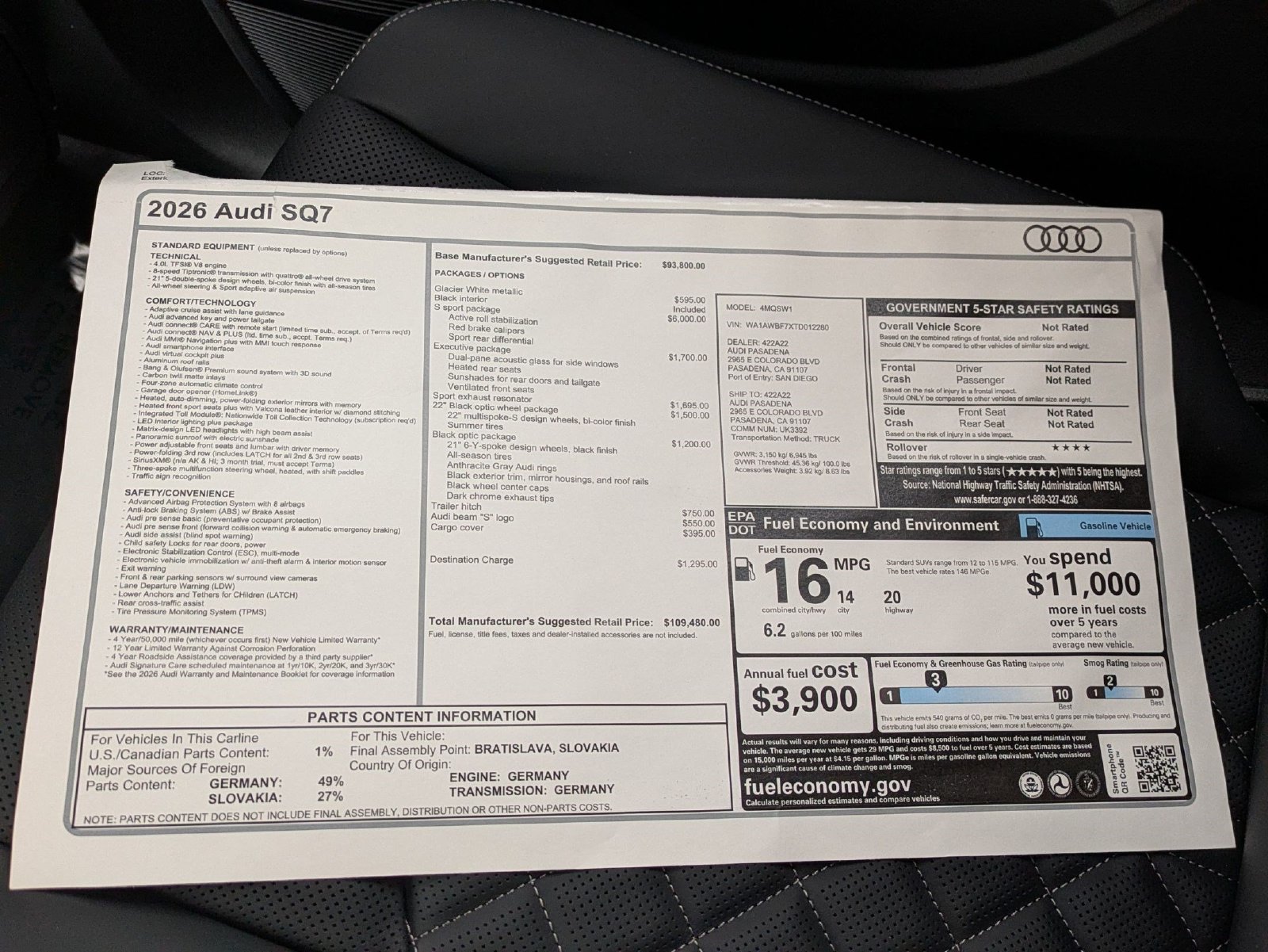 Used 2026 Audi SQ7 Premium Plus AWD/4WD image 18