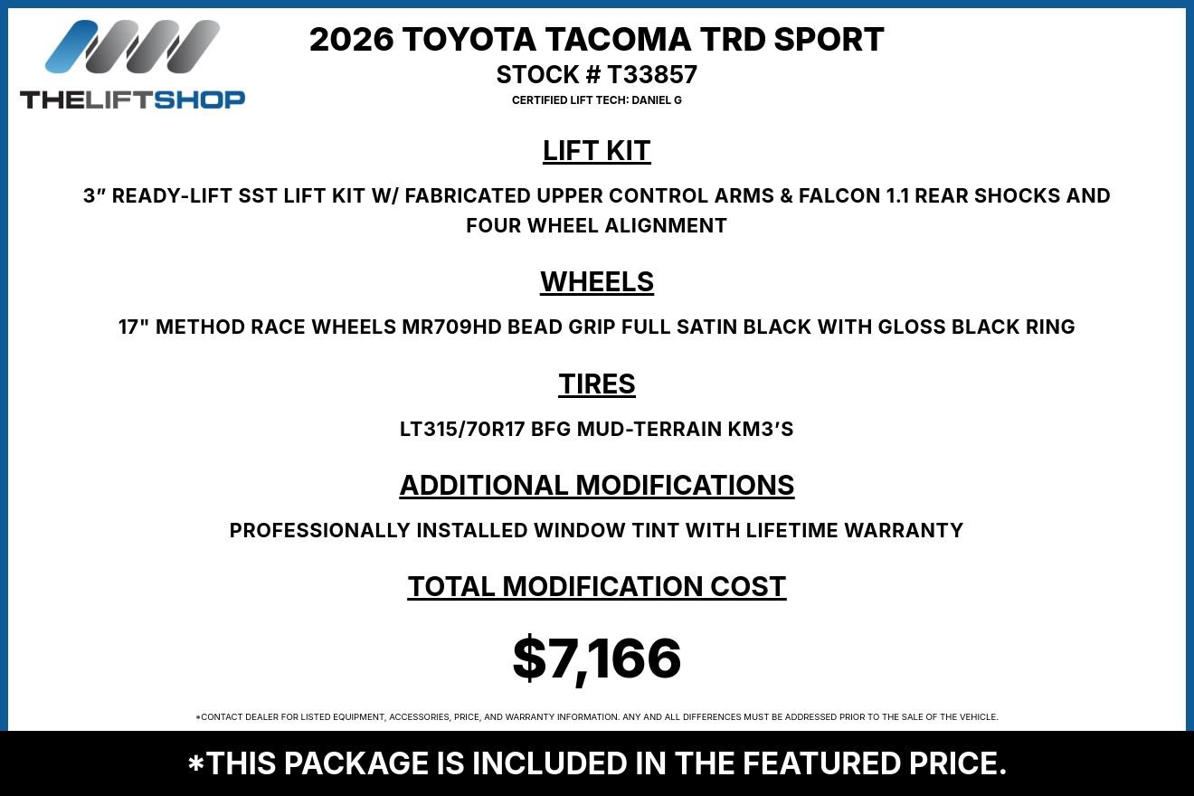 Used 2026 Toyota Tacoma TRD Sport AWD/4WD image 2
