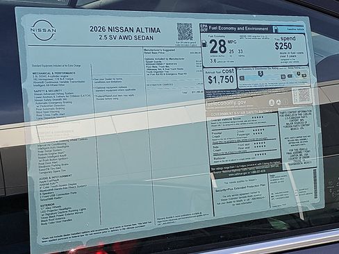 New 2026 Nissan Altima 2.5 SV image 20