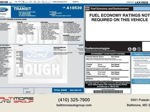 Used 2020 Ford Transit 250 Low Roof w/ Upfitter Package image 11