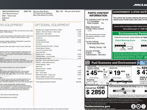 Used 2025 McLaren Artura RWD image 21