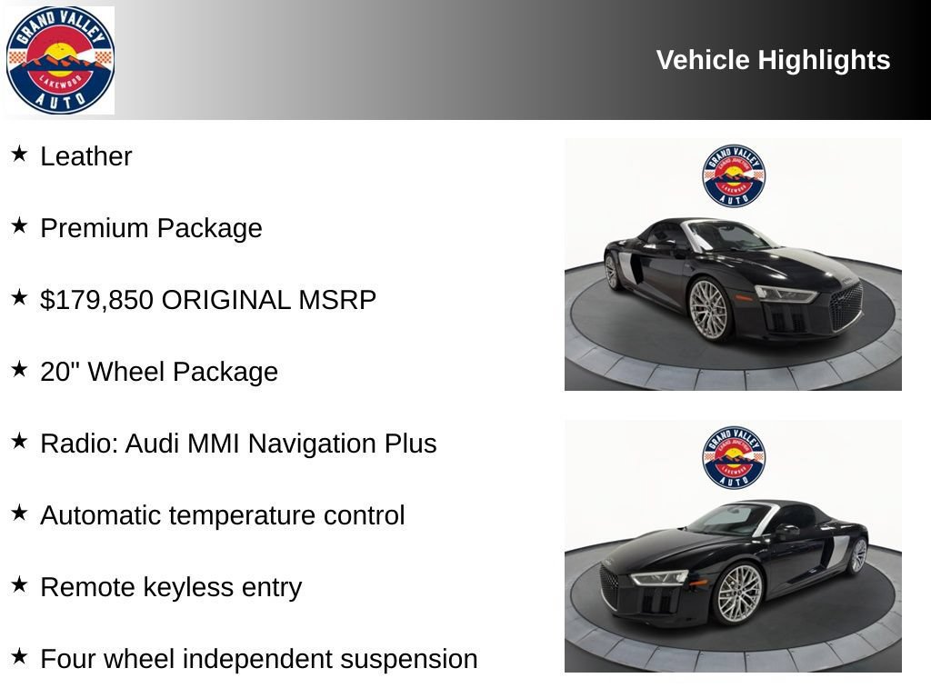 Used 2018 Audi R8 V10 AWD/4WD image 2