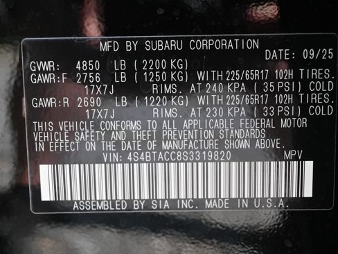 Used 2025 Subaru Outback Premium w/ Popular Package #1A image 35