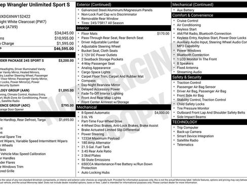 Used 2022 Jeep Wrangler Unlimited Sport AWD/4WD image 1