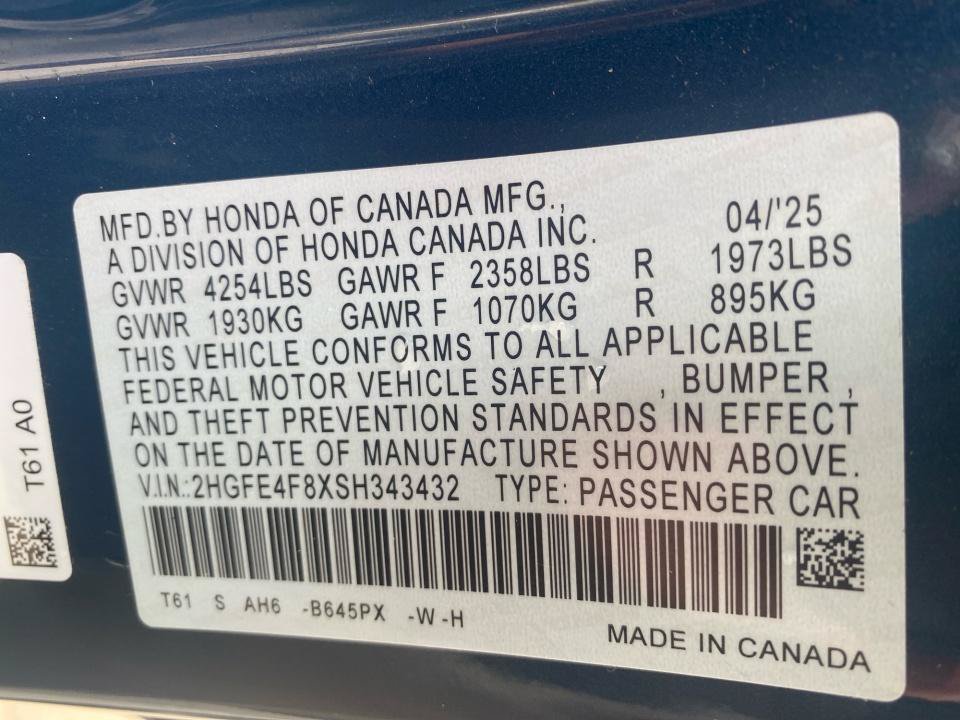 Certified 2025 Honda Civic Sport image 35