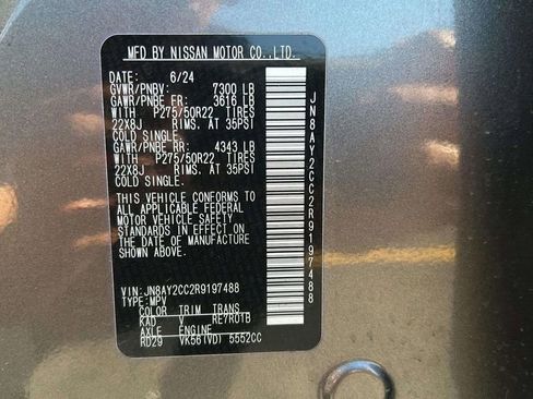 Used 2024 Nissan Armada Platinum w/ Cargo Package RWD image 28