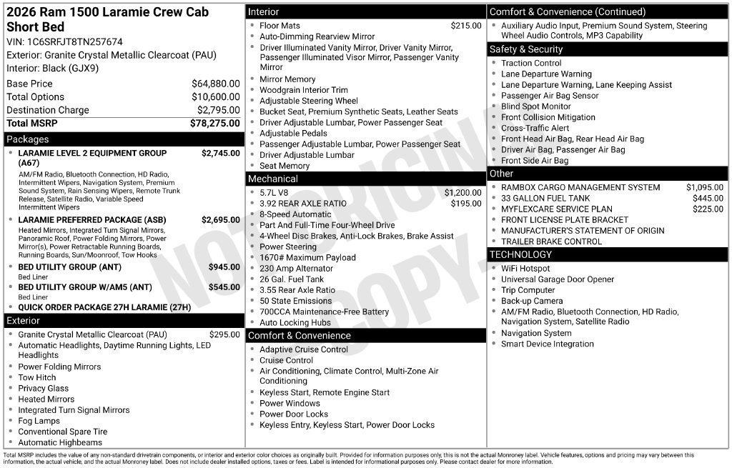 Used 2026 RAM 1500 Laramie AWD/4WD image 4