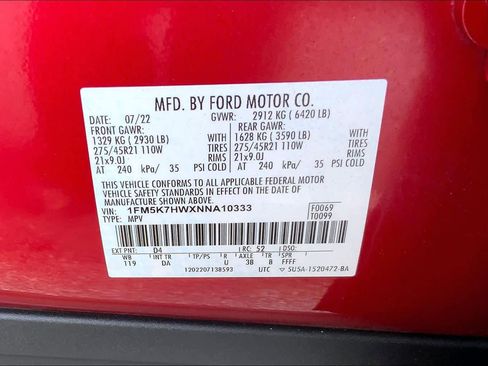 Used 2022 Ford Explorer Platinum w/ Technology Package image 33