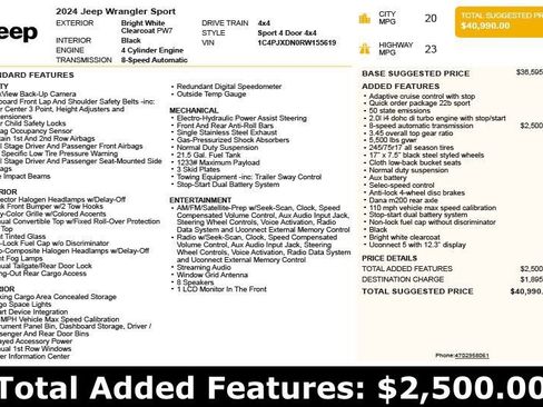 Used 2024 Jeep Wrangler Unlimited Sport AWD/4WD image 3