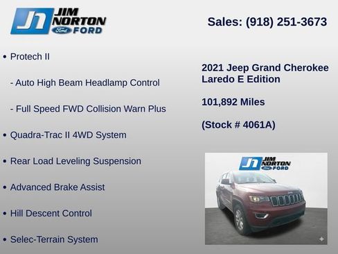Used 2021 Jeep Grand Cherokee Laredo AWD/4WD image 16