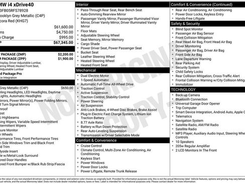 Used 2024 BMW i4 xDrive40i w/ M Sport Package AWD/4WD image 3