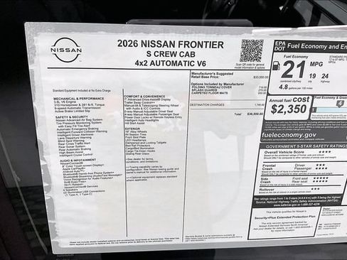 New 2026 Nissan Frontier S RWD image 39