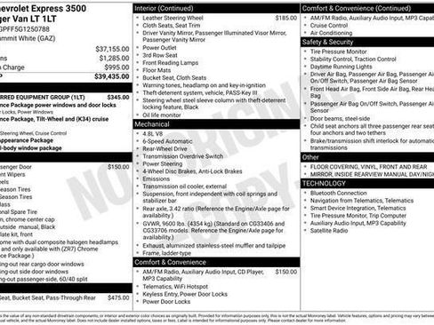 Used 2016 Chevrolet Express 3500 LT w/ LT Preferred Equipment Group image 5