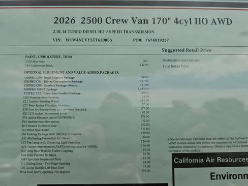 New 2026 Mercedes-Benz Sprinter 2500 image 12