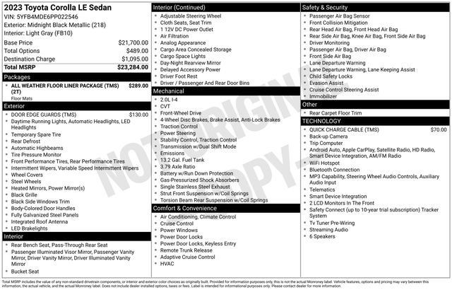 Certified 2023 Toyota Corolla LE FWD image 37