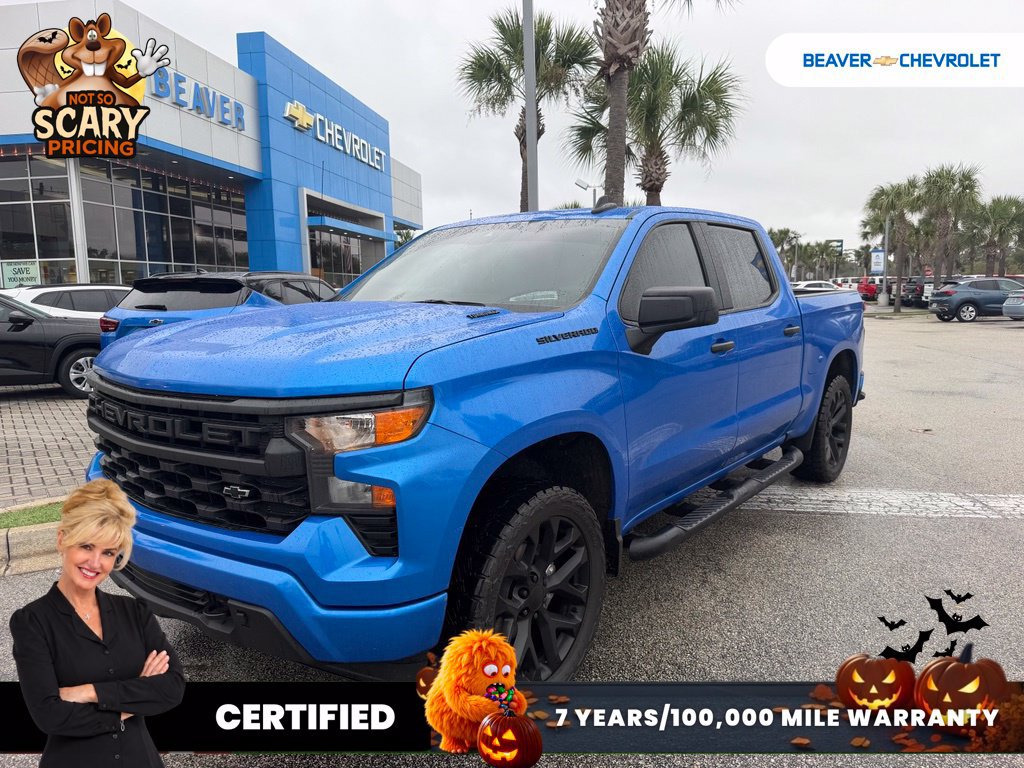 Used 2025 Chevrolet Silverado 1500 Custom w/ Turbomax Blackout Package AWD/4WD image 1