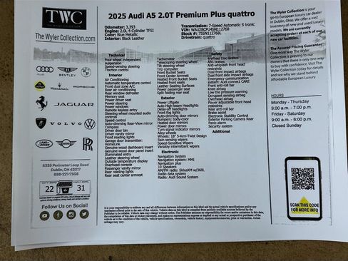 Used 2025 Audi A5 2.0T Premium Plus w/ Premium Plus AWD/4WD image 47