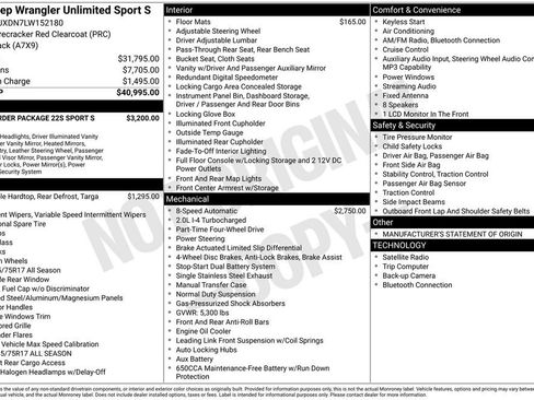 Used 2020 Jeep Wrangler Unlimited Sport S AWD/4WD image 11