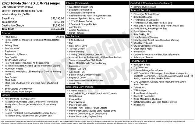 Used 2023 Toyota Sienna XLE FWD image 30