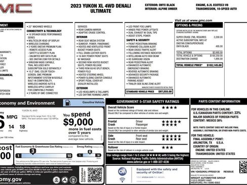 Used 2023 GMC Yukon XL Denali Ultimate AWD/4WD image 8