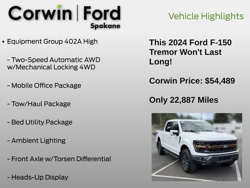 Used 2024 Ford F150 Tremor w/ Equipment Group 402A High AWD/4WD image 7