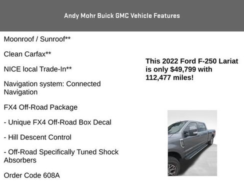 Used 2022 Ford F250 Lariat w/ FX4 Off-Road Package AWD/4WD image 4