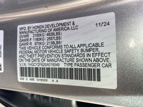 Certified 2025 Honda Accord EX-L image 39