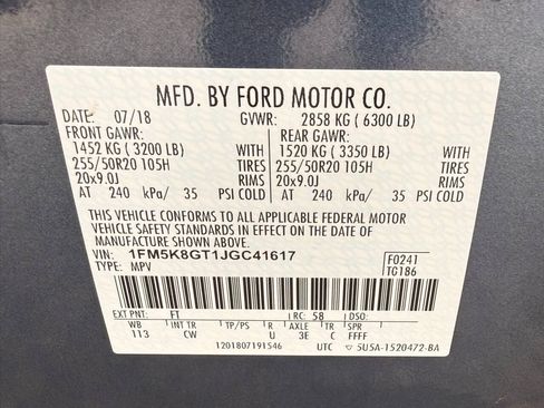 Used 2018 Ford Explorer Sport w/ Equipment Group 401A AWD/4WD image 33