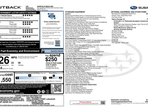 Used 2021 Subaru Outback Onyx Edition XT AWD/4WD image 11