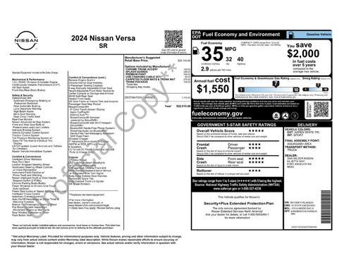 Used 2024 Nissan Versa SR w/ Trunk Package FWD image 12