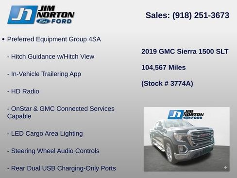 Used 2019 GMC Sierra 1500 SLT AWD/4WD image 16