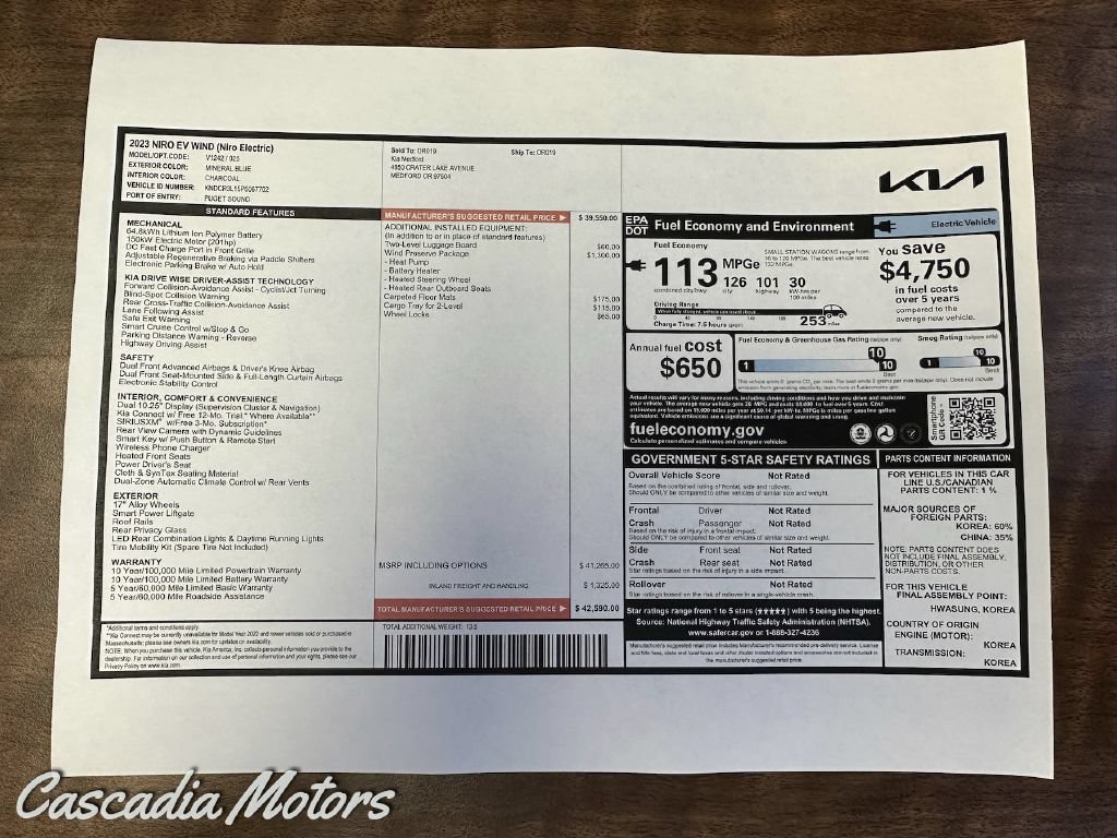 Used 2023 Kia Niro Wind w/ Wind Preserve Package FWD image 2