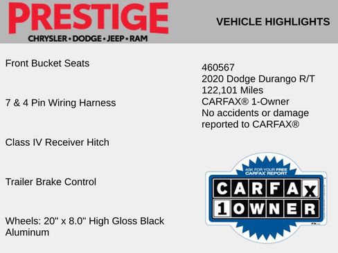 Used 2020 Dodge Durango R/T w/ Blacktop Package AWD/4WD image 8