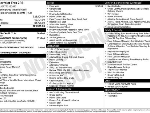 New 2026 Chevrolet Trax RS w/ Sunroof Package FWD image 16
