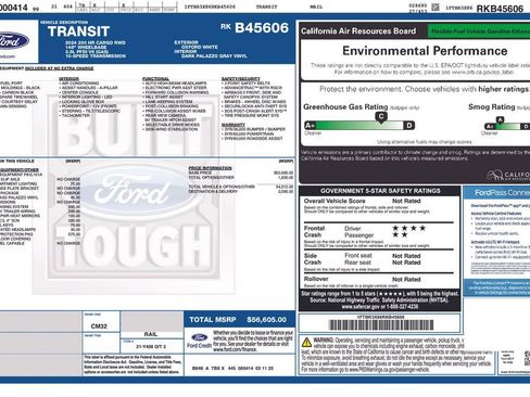 Used 2024 Ford Transit 250 148 High Roof Extended w/ Load Area Protection Package image 42