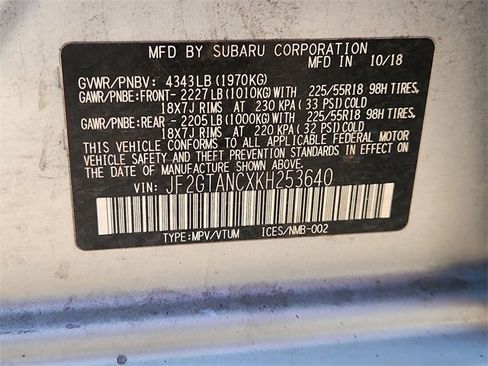 Used 2019 Subaru Crosstrek 2.0i Limited w/ Moonroof Package w/Navigation image 34