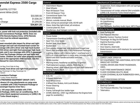 Used 2020 Chevrolet Express 2500 Work Van image 3